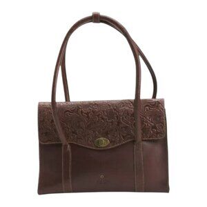 WILD WEST Leather Turn Lock Flap Tote